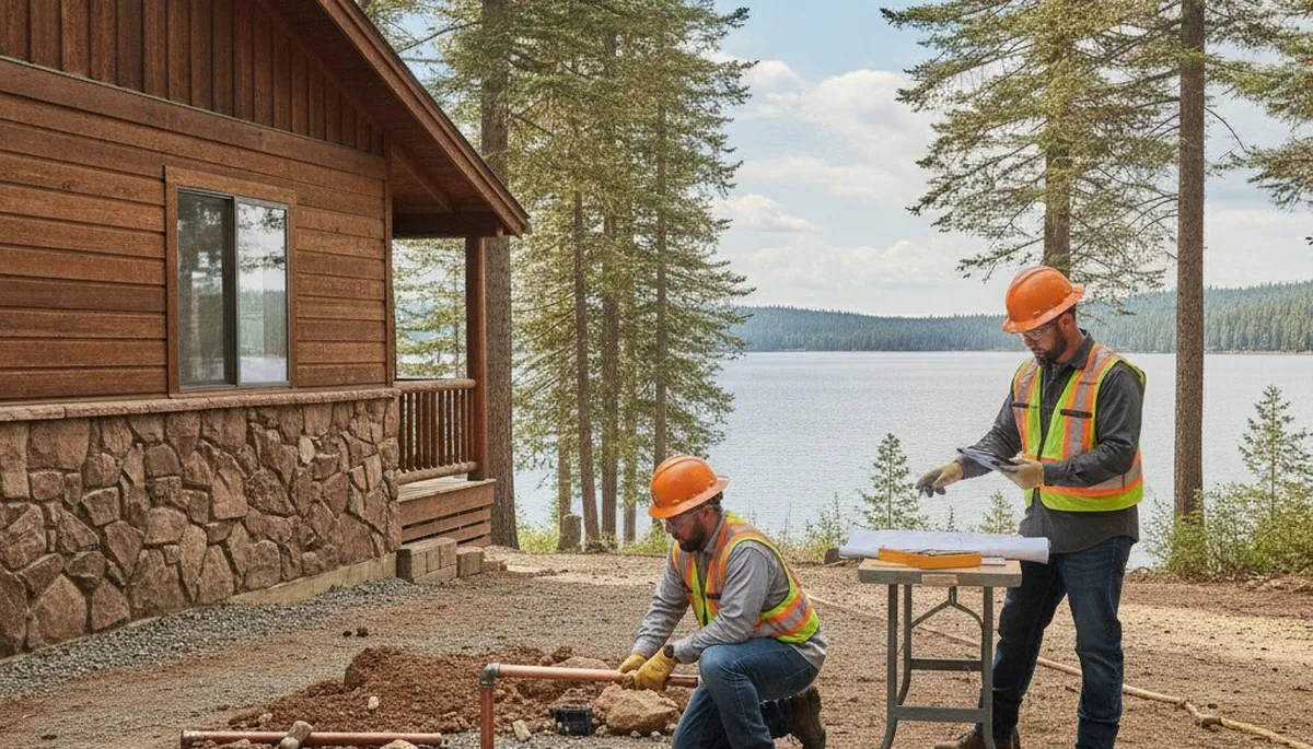 Plumber repairing a residential pipe in Redding, CA for plumbing repair service