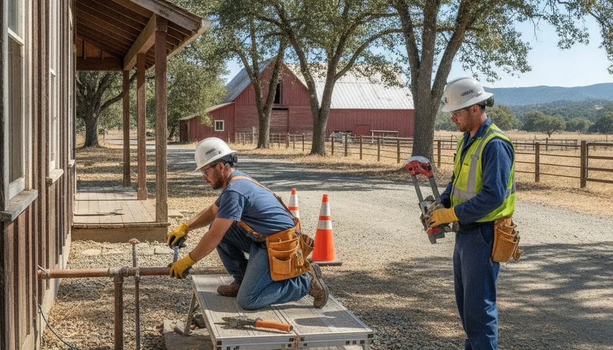 Plumber repairing a leak in Redding, CA for residential plumbing service