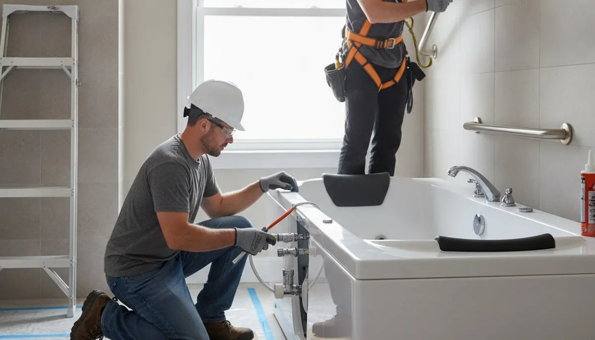 Walk-in tub installation for Redding, CA homeowners by On Call Plumbers